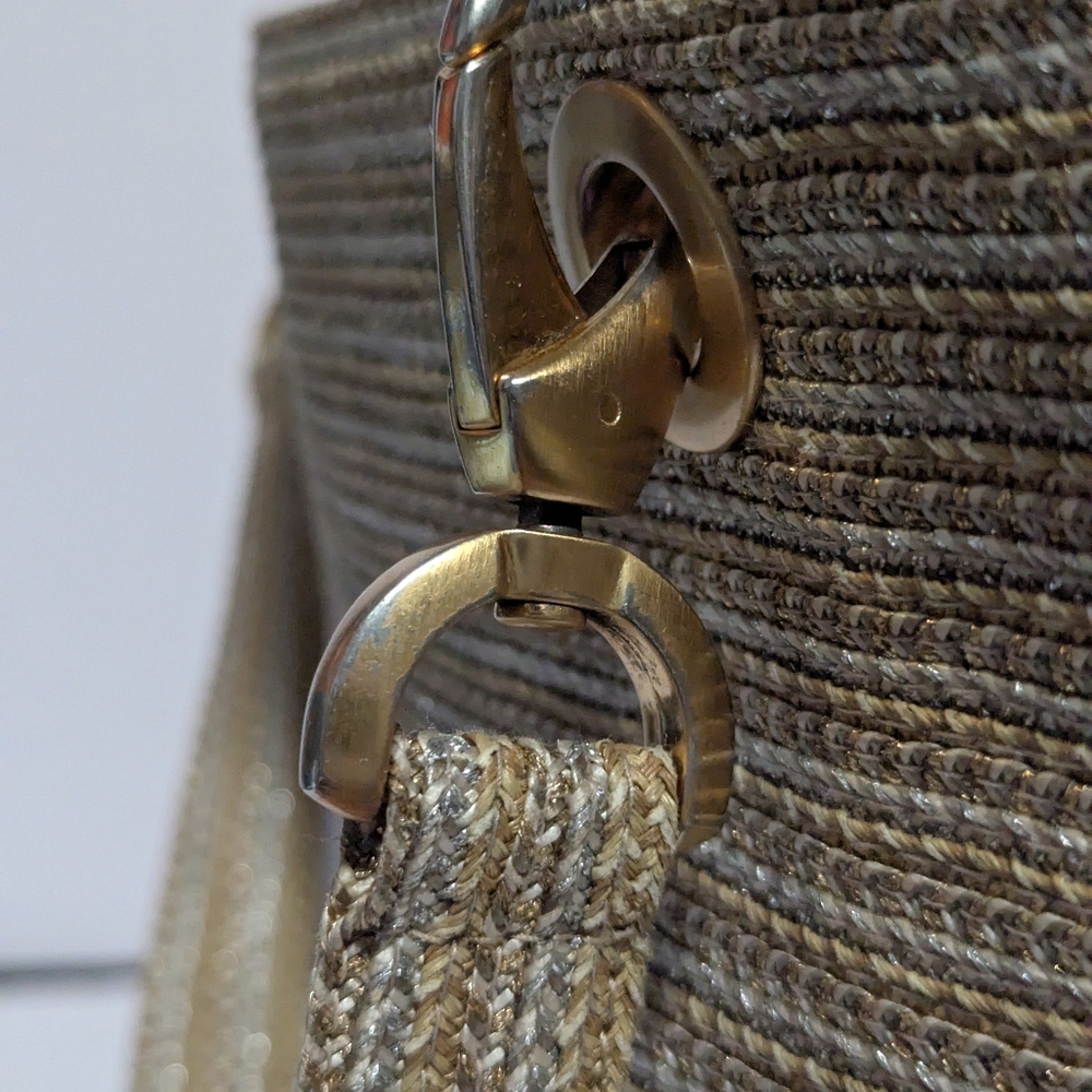 Eric Javits Metallic Silver & Straw Bag - Picture 11 of 16